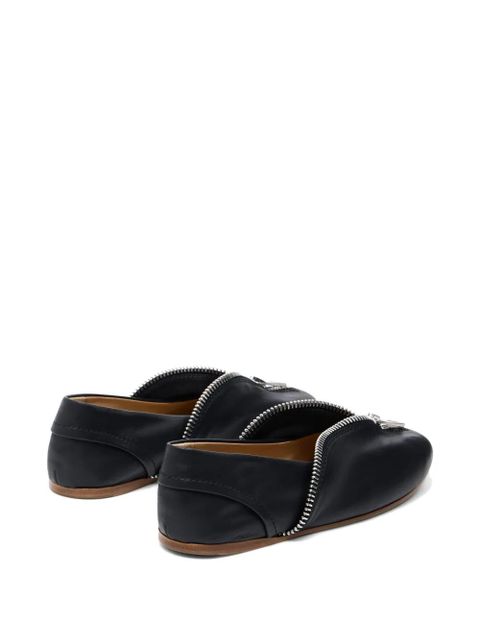 JW Anderson zip-detail leather ballerina flats - Black - zdjęcie produktu nr 2