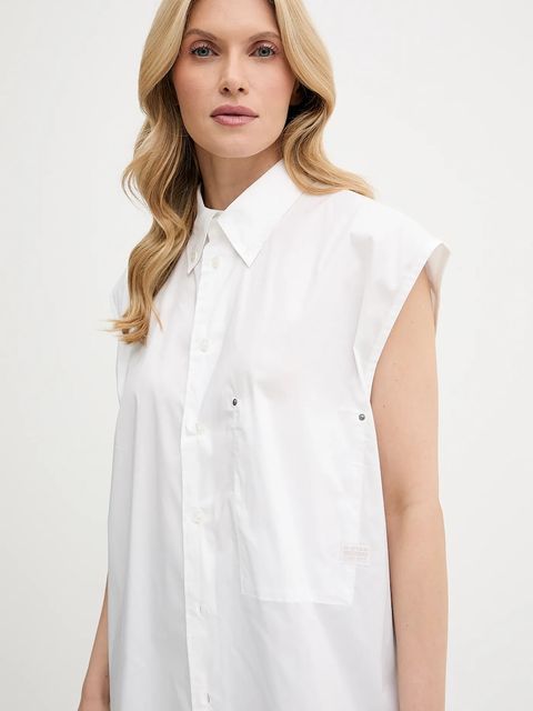 G-Star koszula damska kolor biały relaxed z kołnierzykiem klasycznym D26541-D321