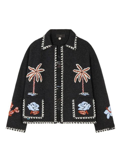 Alanui Remember Me embroidered palm-tree jacket - Grey - zdjęcie produktu nr 1