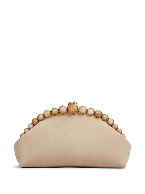 Cult Gaia Una suede clutch bag - Neutrals - zdjęcie produktu nr 2