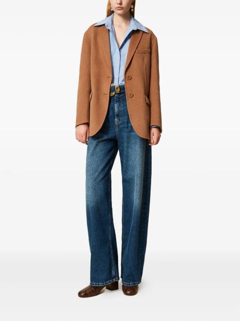 TWINSET single-breasted wool coat - Brown - zdjęcie produktu nr 2