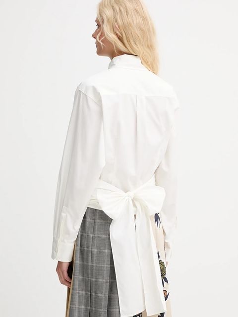 Weekend Max Mara koszula bawełniana FRESCO damska kolor beżowy relaxed z kołnierzykiem klasycznym 2525116072600