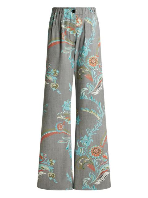 ETRO floral-print pleated trousers - Grey - zdjęcie produktu nr 1