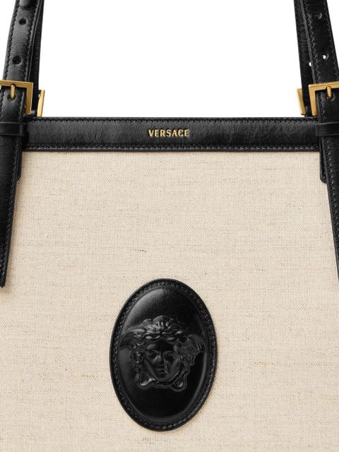 Versace Rivière large canvas tote - Neutrals
