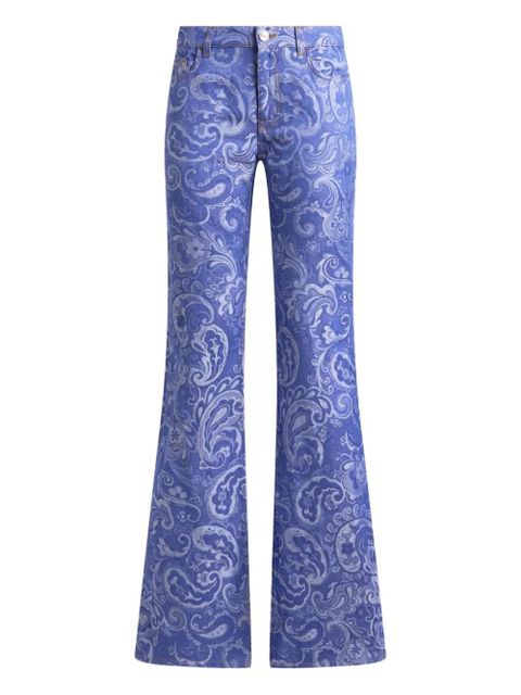 ETRO paisley-jacquard flared jeans - Blue - zdjęcie produktu nr 1