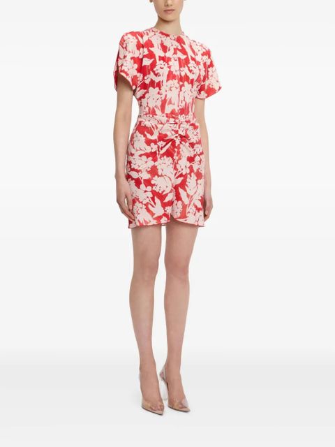 Victoria Beckham floral-print gathered mini dress - White - zdjęcie produktu nr 2