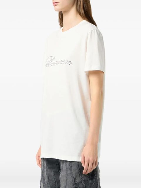 Blumarine logo-embroidered jersey T-shirt - White