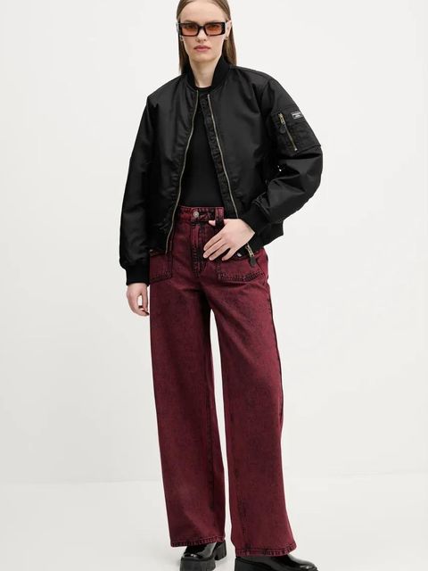 Guess Jeans kurtka bomber kolor czarny W5RL81 WHAA2