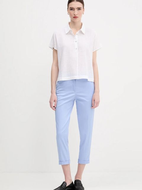 United Colors of Benetton bluzka damska kolor biały gładka 5ONVDQ0BQ