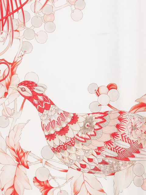 Ferragamo bird print scarf - White - zdjęcie produktu nr 2