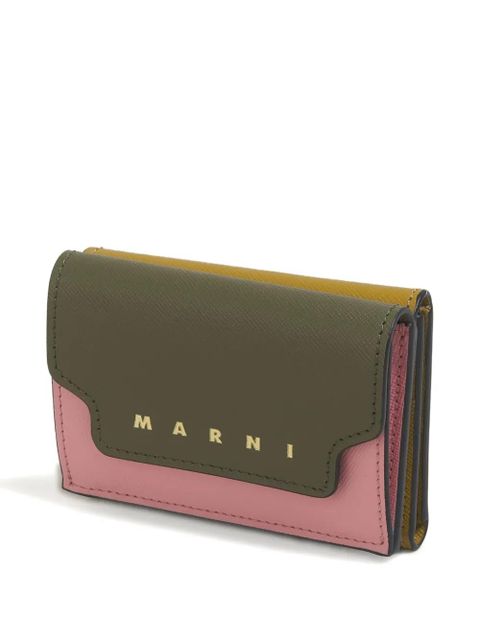 Marni colour-block leather wallet - Green
