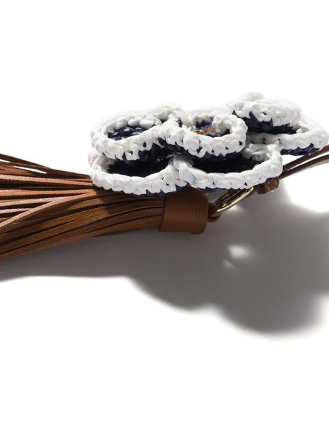 Miu Miu leather and raffia-effect yarn trick - Brown - zdjęcie produktu nr 2