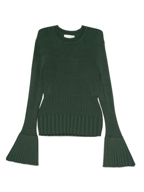 ZIMMERMANN ribbed bell-sleeve sweater - Green - zdjęcie produktu nr 1