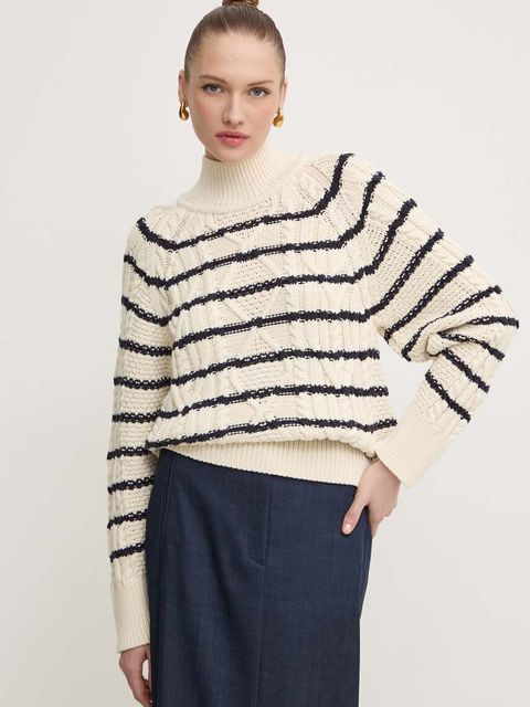 BOSS sweter z domieszką wełny damski ciepły z półgolfem 50518369 - zdjęcie produktu nr 1