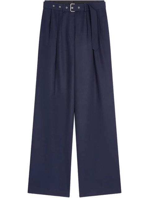DRIES VAN NOTEN pleat-detailing trousers - Blue - zdjęcie produktu nr 1