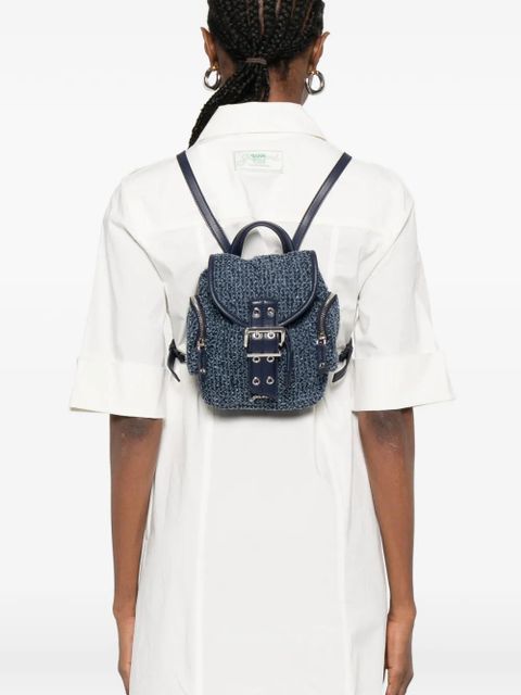 GANNI buckle zip backpack - Blue