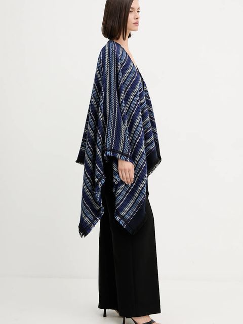 Missoni poncho wełniane kolor granatowy MA9EWODA413 - zdjęcie produktu nr 2