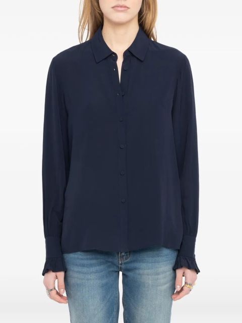 Zadig&Voltaire Thely ruffled-cuffs long-sleeves shirt - Blue