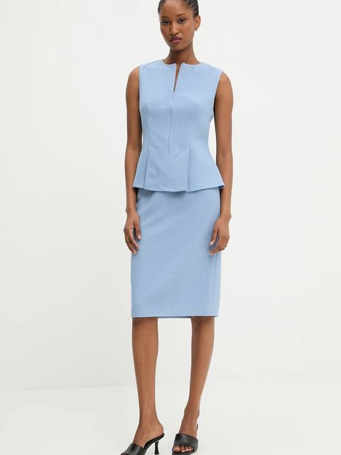 Answear.LAB bluzka damska kolor niebieski gładka - zdjęcie produktu nr 2