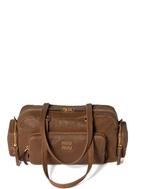 Miu Miu leather tote bag - Brown - zdjęcie produktu nr 1