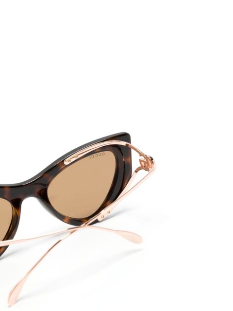 Gucci Eyewear tortoiseshell-effect cat-eye sunglasses - Brown