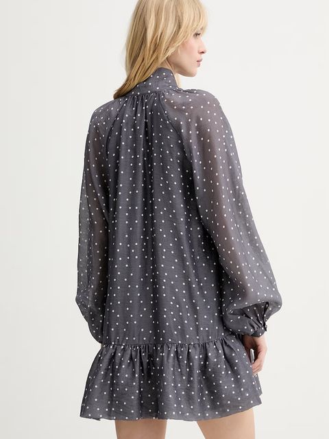 Silvian Heach sukienka z dodatkiem lnu KOMOTI