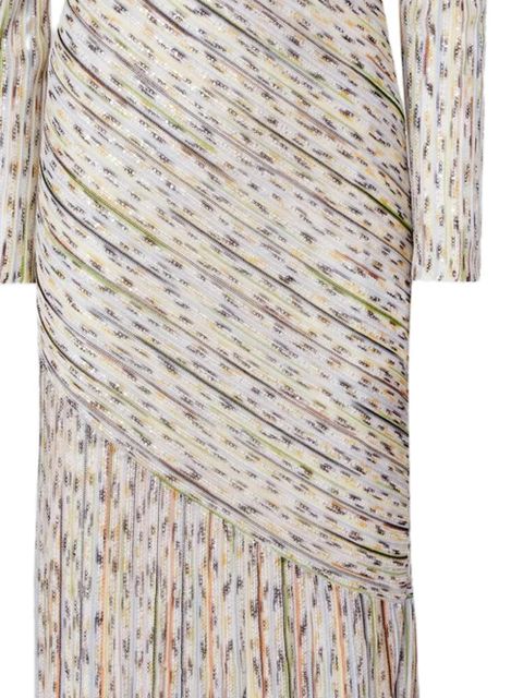 Missoni pleated long-sleeved maxi dress - Neutrals - zdjęcie produktu nr 2