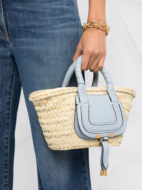 Chloé Marcie raffia tote bag - Neutrals