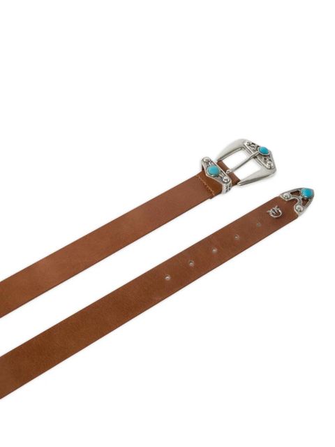 PINKO buckled leather belt - Brown