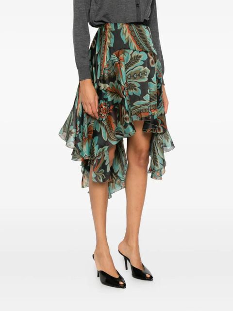 ETRO ruffled-floral skirt - Black - zdjęcie produktu nr 2