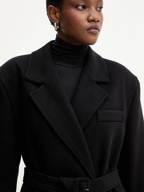 Marella płaszcz z wełną kolor czarny 2523016082200