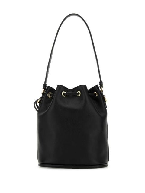 Prada enamel triangle bucket bag - Black - zdjęcie produktu nr 2