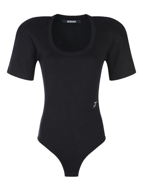 Jacquemus short-sleeve scoop-neck bodysuit - Black