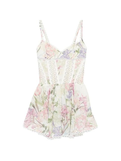 Charo Ruiz Ibiza Gardenia floral-print mini dress - Neutrals - zdjęcie produktu nr 1