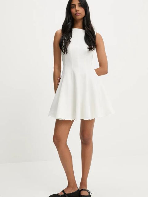 Answear.LAB sukienka kolor biały mini rozkloszowana