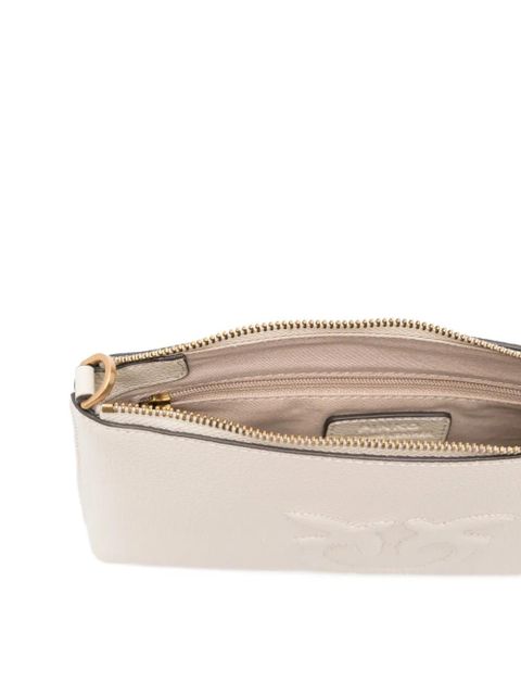 PINKO embossed-logo leather cross-body bag - White