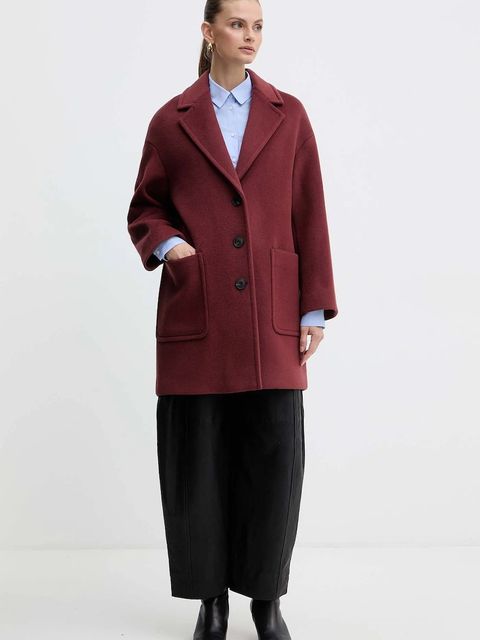MAX&Co. płaszcz z dodatkiem wełny kolor bordowy 2526016023200 - zdjęcie produktu nr 2