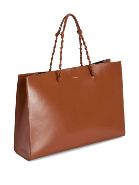 Jil Sander Tangle knotted handle embossed tote bag - Brown - zdjęcie produktu nr 2