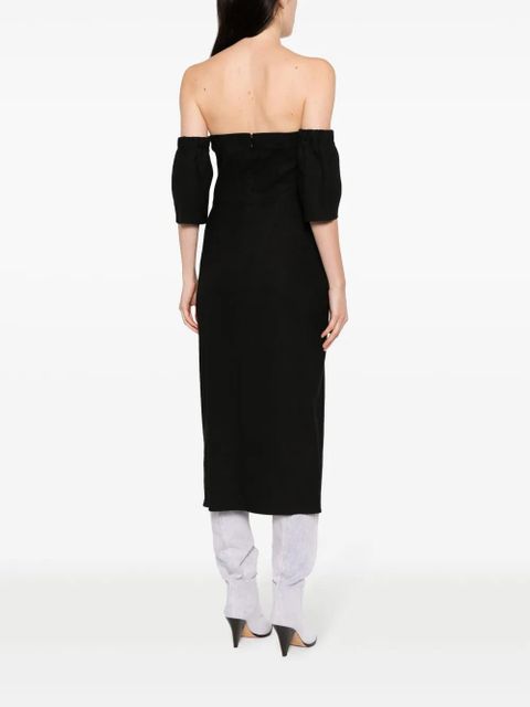 ISABEL MARANT Stony off-shoulder midi dress - Black