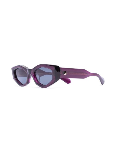 VALENTINO GARAVANI EYEWEAR Rockstud irregular-frame sunglasses - Purple