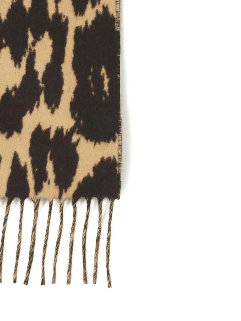 Lanvin leopard-print fringed scarf - Neutrals - zdjęcie produktu nr 2