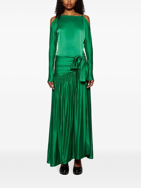 Rabanne gathered satin dress - Green