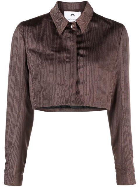 Marine Serre Regenerated moire tailored jacket - Brown - zdjęcie produktu nr 1