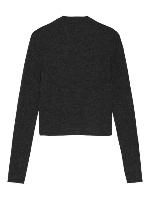 GANNI logo-embroidered cardigan - Black