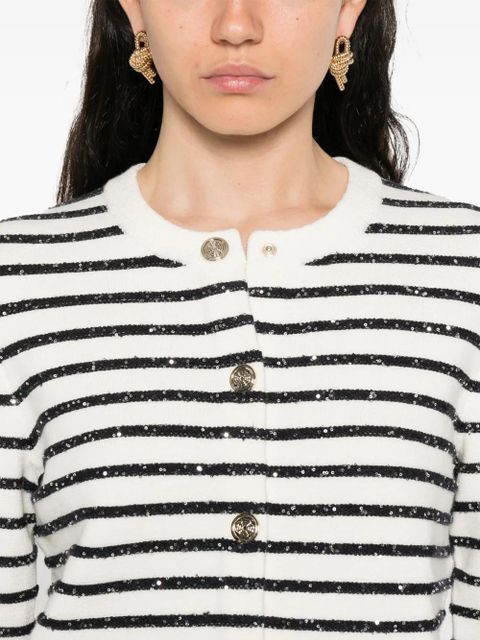 Maje striped cardigan - White