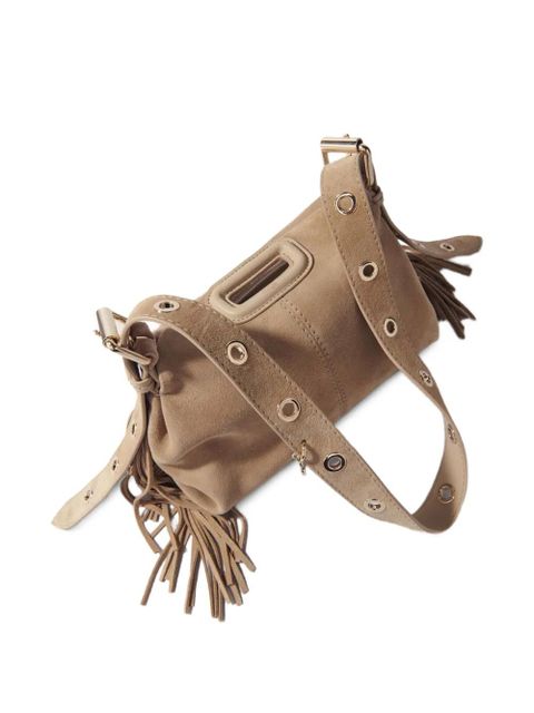 Maje mini Miss M fringe-top shoulder bag - Neutrals