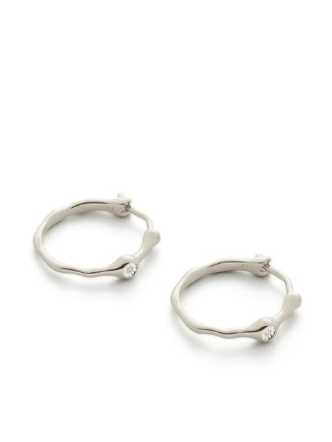 Monica Vinader Siren Diamond small hoop earrings - Silver - zdjęcie produktu nr 2