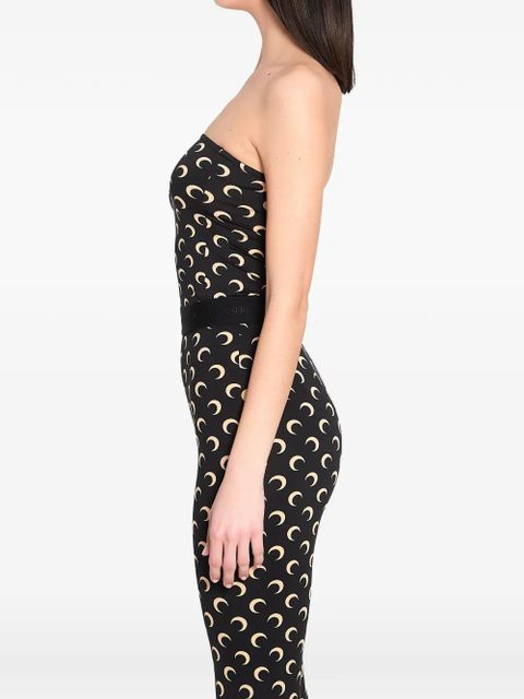 Marine Serre moon print bustier top - Black