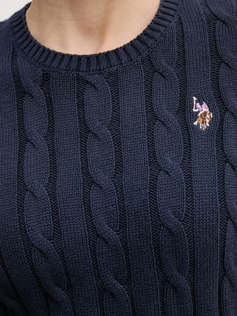 U.S. Polo Assn. sweter bawełniany CREW NECK CABLE