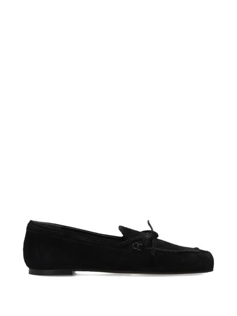 Aeyde bow-detail suede loafers - Black - zdjęcie produktu nr 1